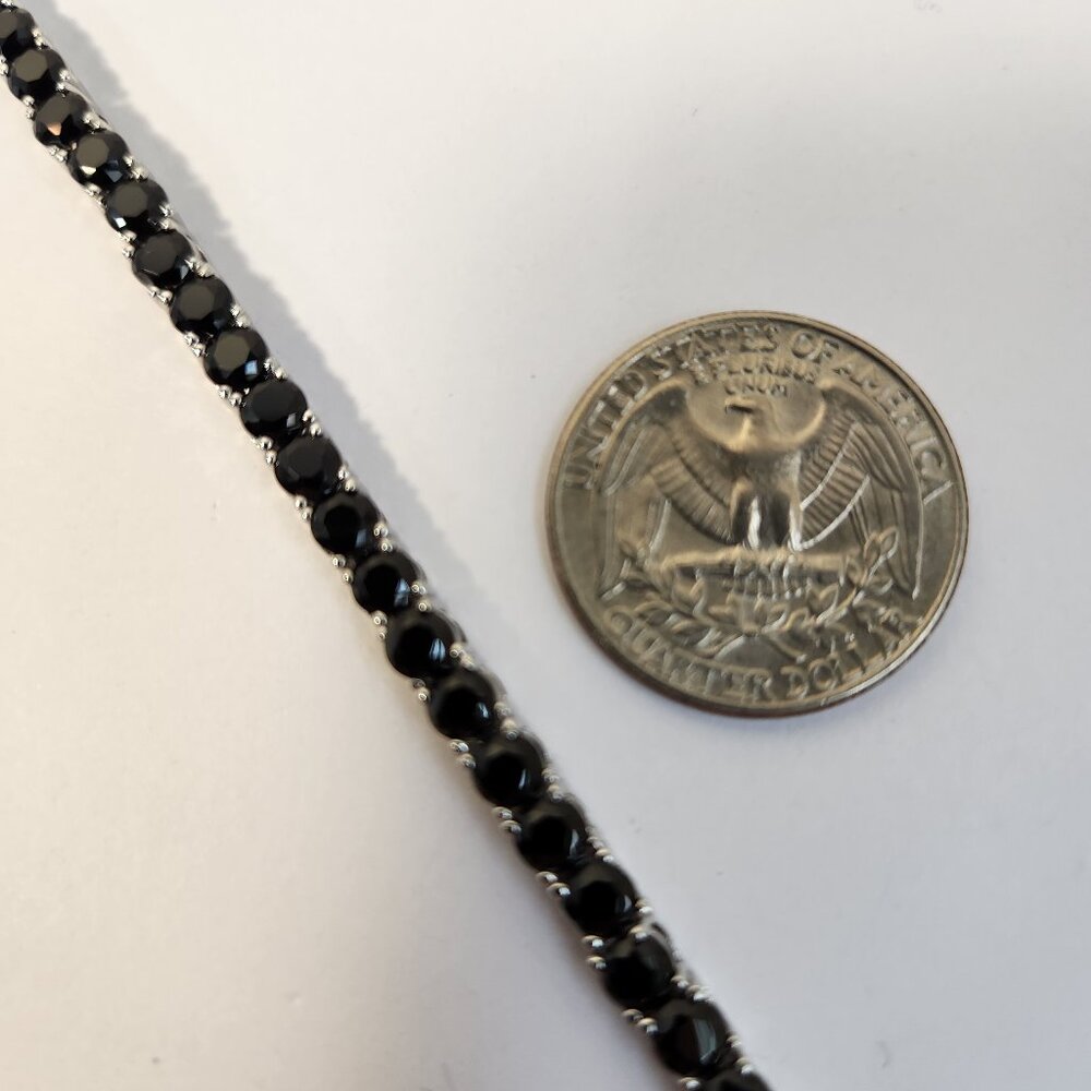 VTG NIB 925 Black Spinel Eternity / Tennis Bracelet 12.00ctw. 7.25 in length - Picture 4 of 10